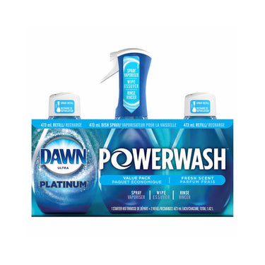Image of Dawn Platinum Powerwash Dish Spray with Refills - 3 x 473 Grams
